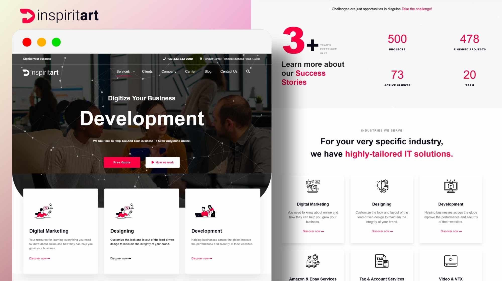 Inspirit Art Agency Website